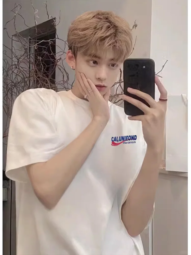 

Мужская хлопковая футболка Cleanfit свободного кроя с коротким рукавом в американском уличном стиле, летняя повседневная футболка с круглым вырезом