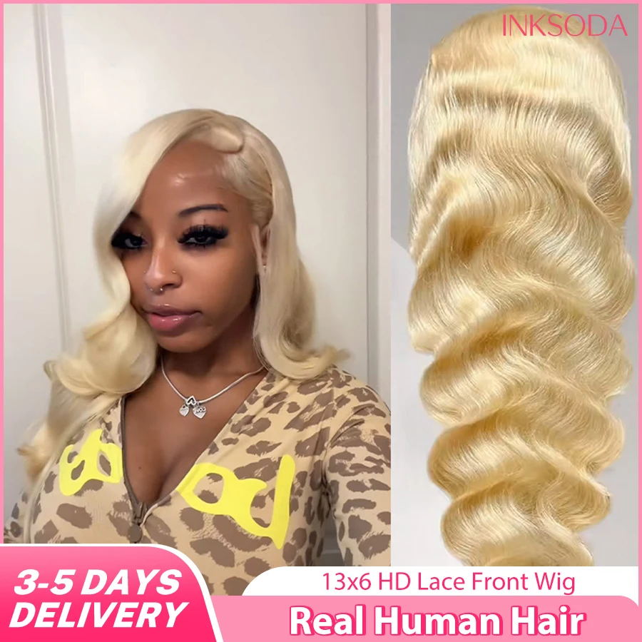 

38-дюймовый парик из натуральных волос 613 блонд, с эффектом Body Wave, 13x6 HD Lace Frontal, бразильские парики Water Wave с закрытием, натуральная текстура волос
