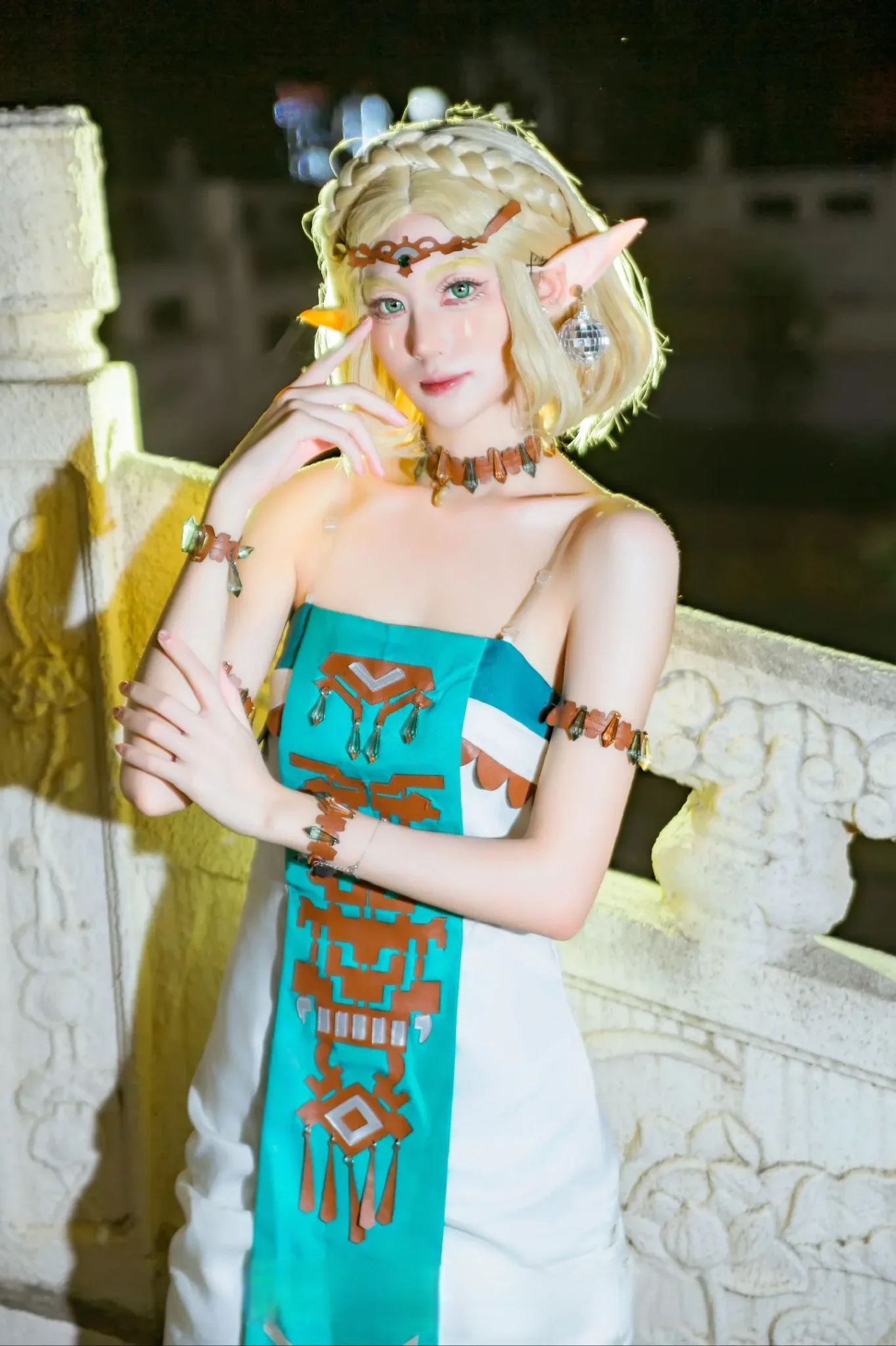 High Quality Printed Elf Princess Cosplay Costume Full Set For Women Halloween Carnival Party view 2
