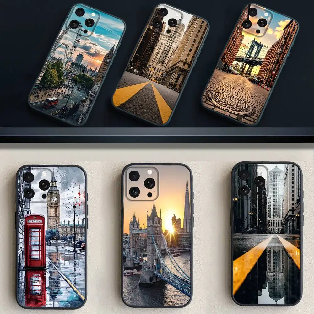 

N-New York C-City Image Phone Case For iPhone 17,16,15,14,13,12,11 Plus,Pro Max,XS,X,XR,SE,Mini,8,7,Soft Silicone Black Cover