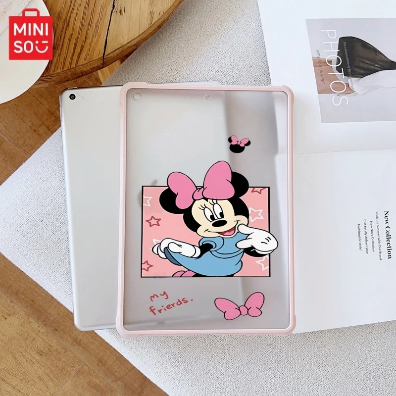 

Miniso Disney Minnie iPad pink Transparent anti-Drop case, suitable for iPad Pro 2022/2024,iPad Air3/5th,iPad Mini 6,iPad 6/10th
