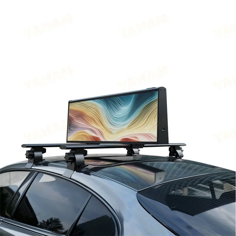 

BOTAI 2024 New Taxi top led display car top led screen ultra thin led double display wifi GPS screen advertising mobile