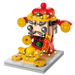 Kreatives Orangenbaumgebäude LED -Lichtblöcke für Kinder, Gott des Vermögensmodells, DIY Construction Bricks Toys, Neujahrsgeschenk 10 Hauptverkäufe Gott der Gesundheit - №5