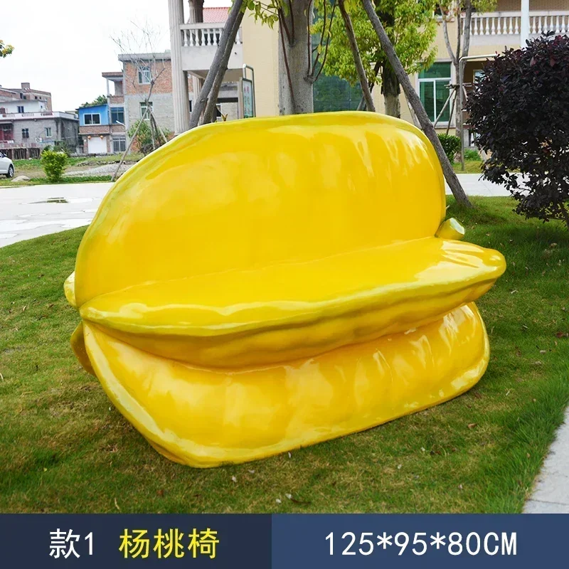 مركز تسوق الديكور رياض الأطفال ديكورات المناظر الطبيعية في الهواء الطلق FRP الفاكهة كرسي الاستجمام مقعد البراز