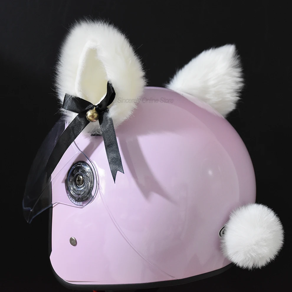 2 pz/paia creativo carino casco da motociclista peluche orecchie di gatto Deco casco da motocross decorazione adesivo accessori cosplayer styling