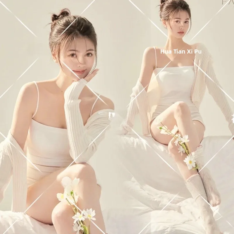 

Новый фотокостюм для фотостудии: Тематическая одежда для фотосессий в стиле Pure Desire Girl, модный простой непринужденный стиль, для художественных фотосессий.