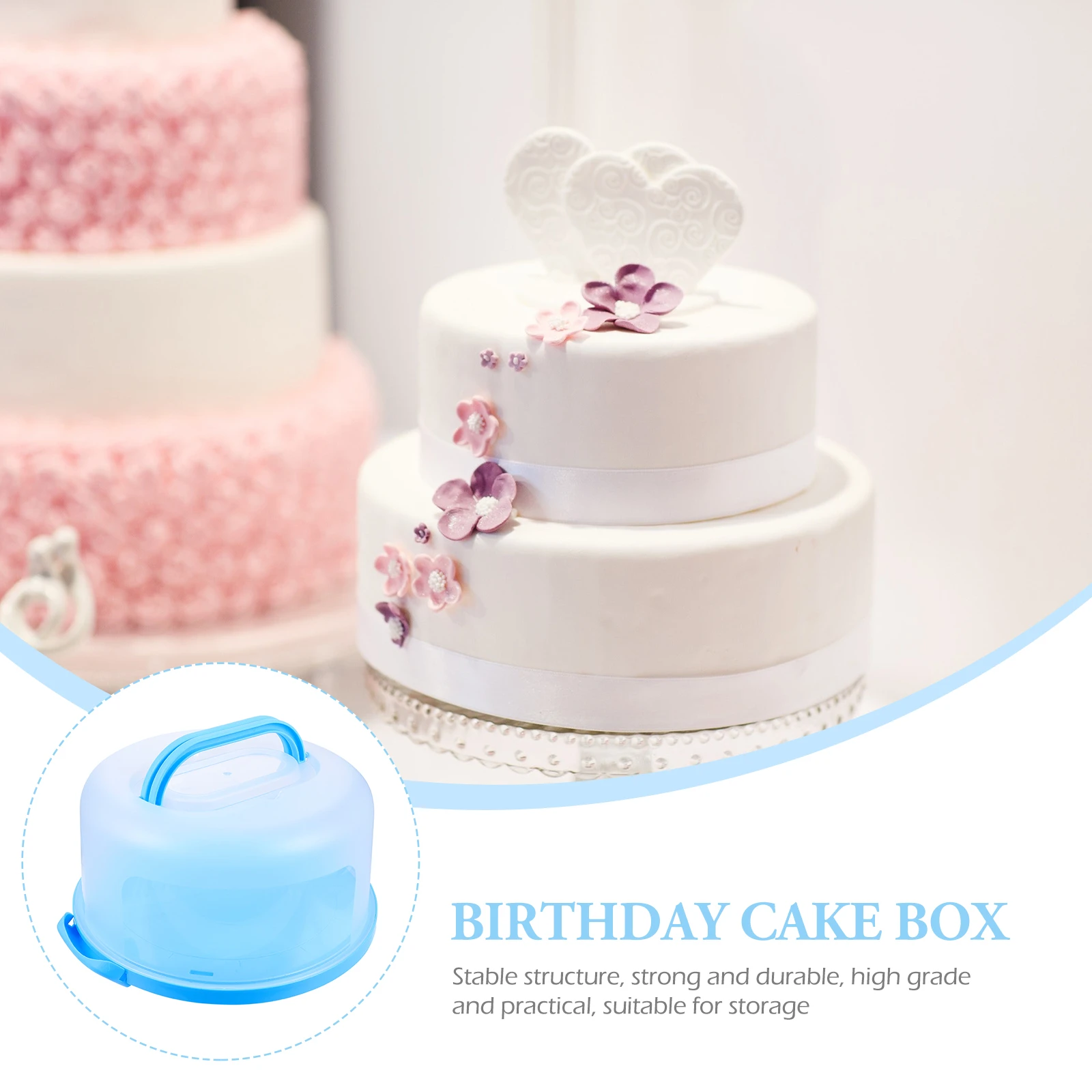 

Plastic Cake Boxes Lightweight Portable Containers for Candy Biscuits Nougat Cakes Stable Storage Transparent Cover Easy