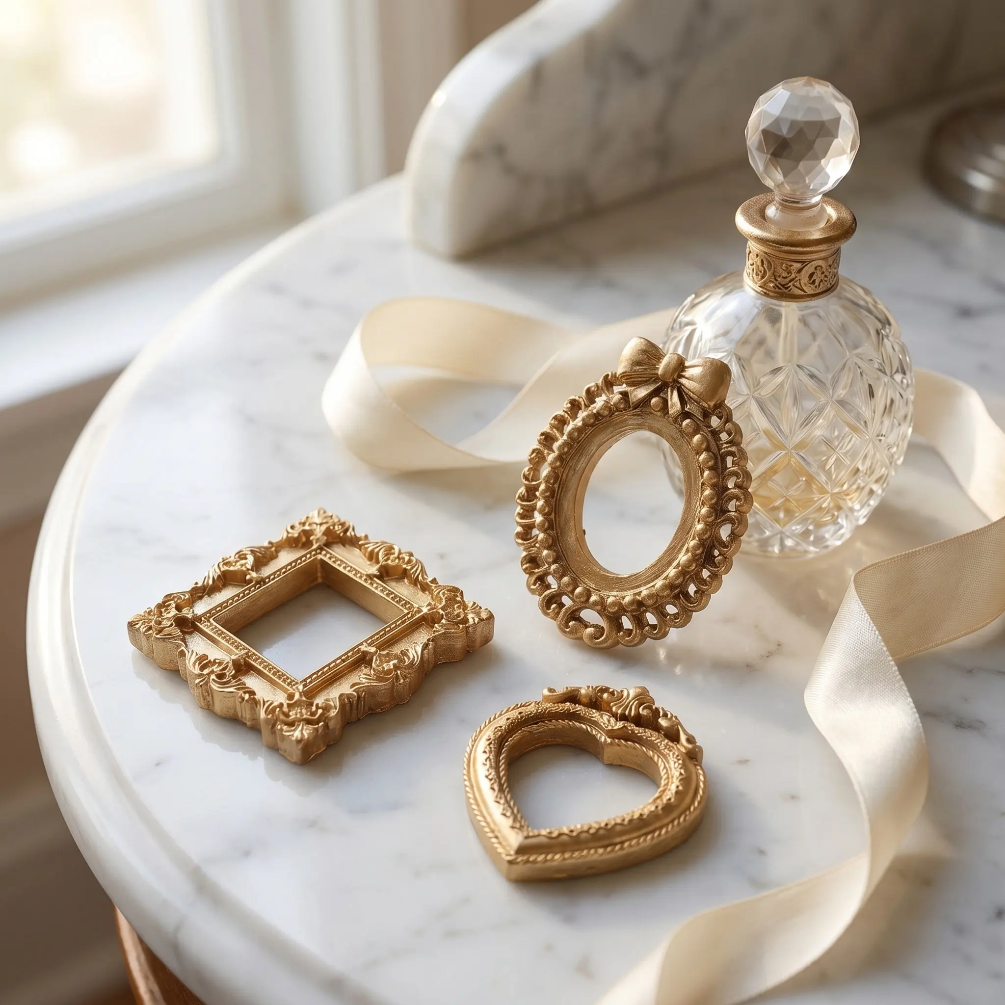 Art Craft Gallery - 10Pcs Vintage Mini Gold Picture Frames