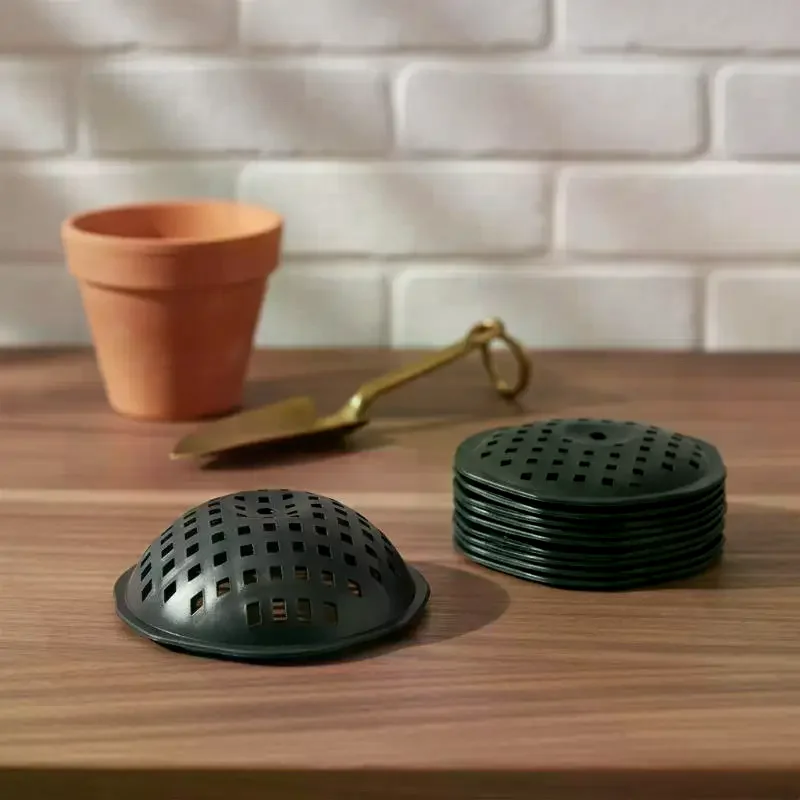 Flower Pot Drainage Mesh Cover 10Pcs Durable Plastic Breathable Anti Soil Leakage Screens for Balcony Potted Plant Care