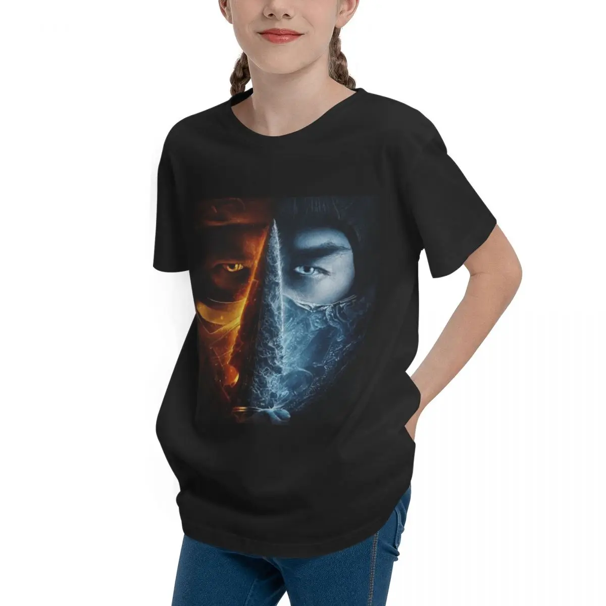 Crewneck Mortal Kombat Subzero Scorpion For Sal Teenagers Basic Short Sleeve T-Shirt Tees Vintage High grade Travel Casual