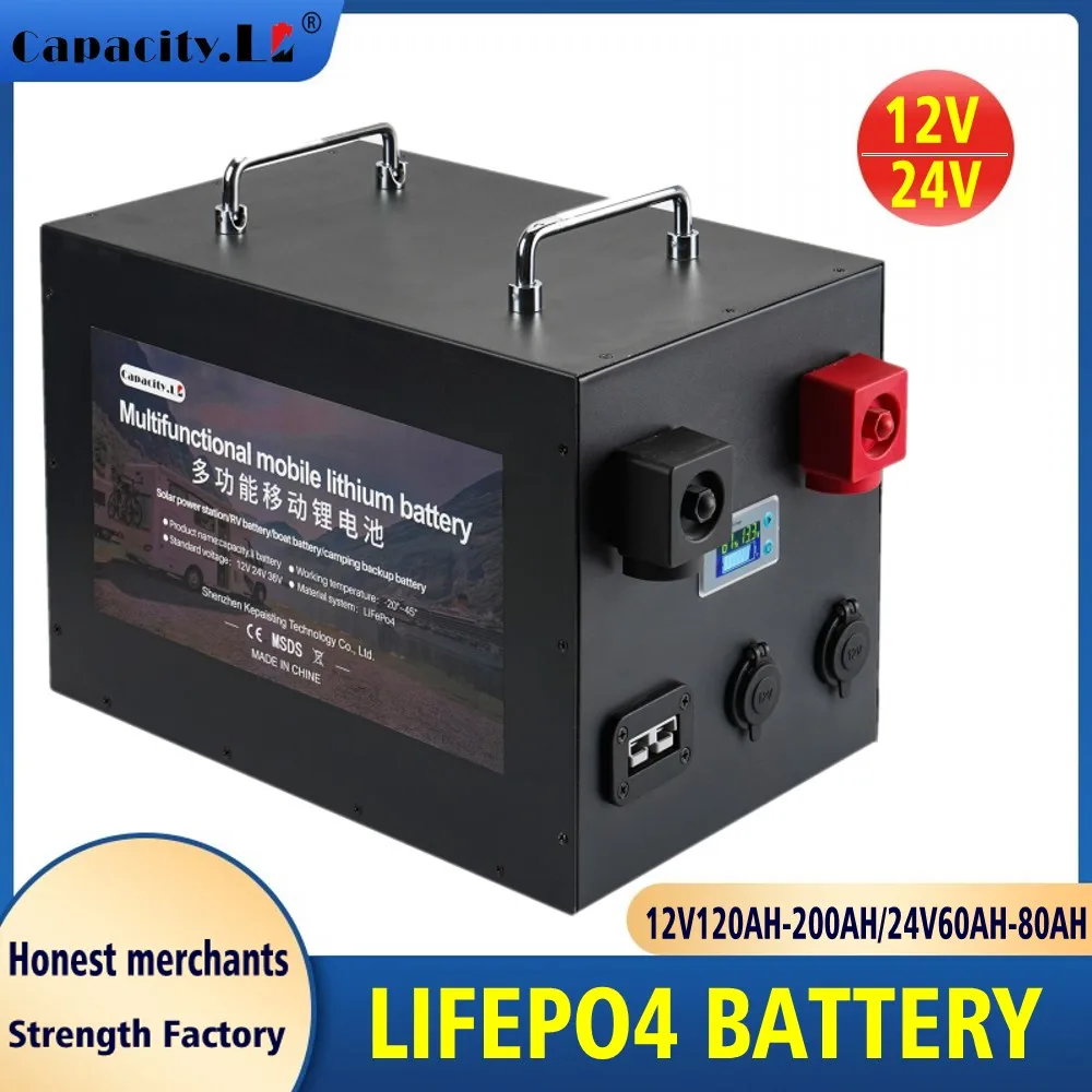 12v 120ah Lifepo4 Battery Pack 150ah 200ah Battery Built-in BMS RV Solar Energy Storage Lithium Battery for Boat Motor