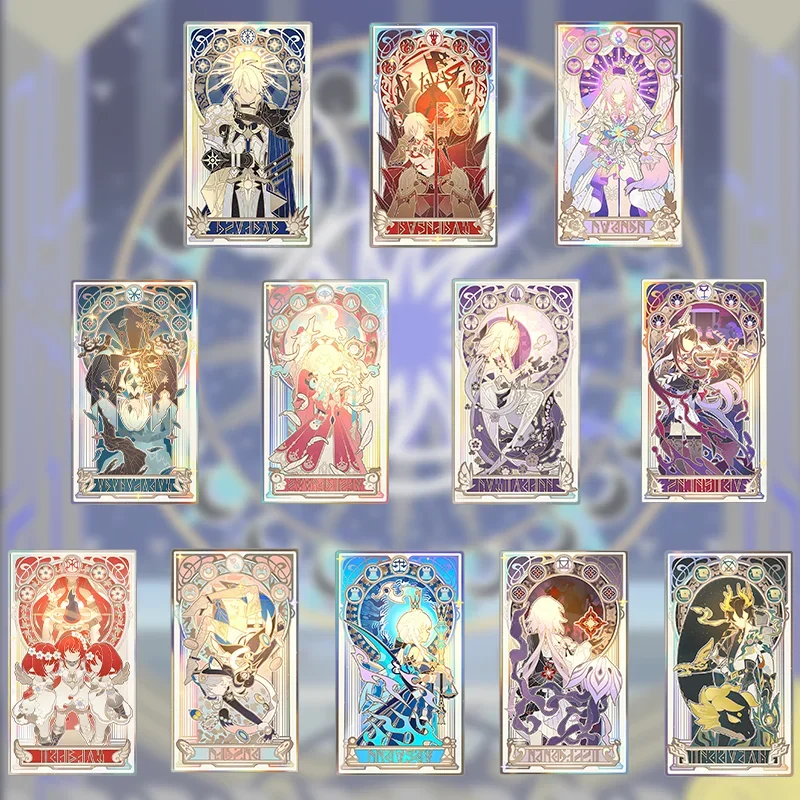 Honkai:Star Rail Tarot Cards 12cm 3D Transfers Uvdtf Crystal Label Transfer Sticker Waterproof Notebook DIY Decorative Stickers