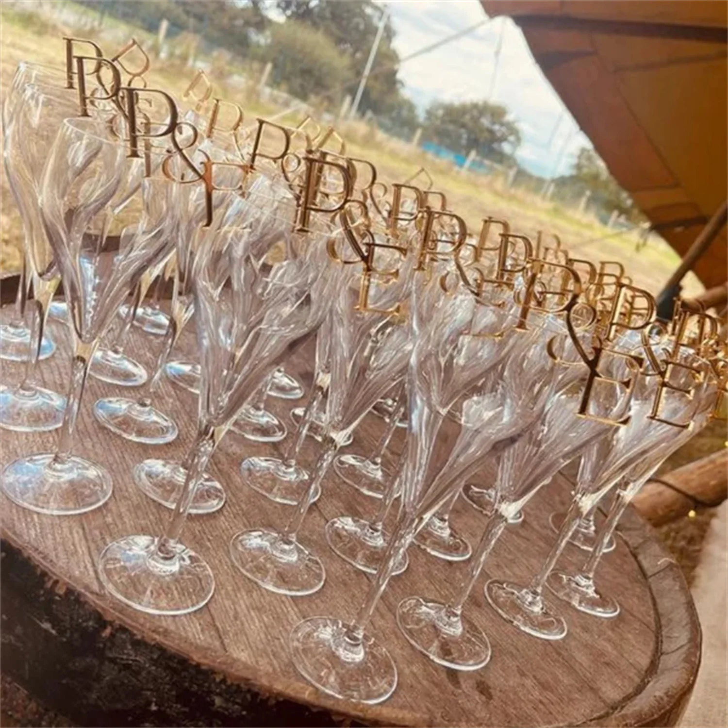 30/50/100 قطعة من علامات المشروبات الأولي المخصصة: سحر كوكتيل الزفاف الأنيق #2