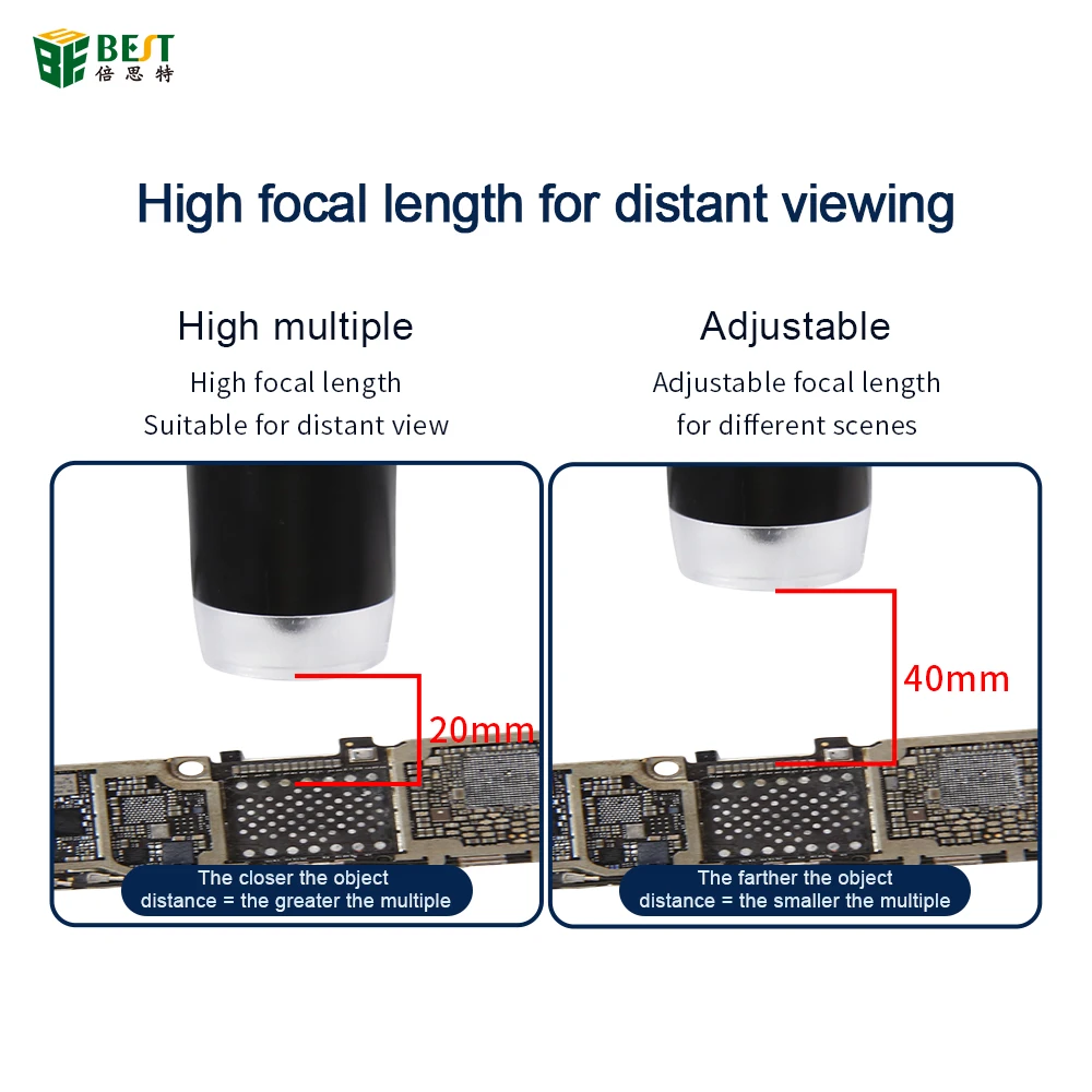 BST-X9 10-1600X Soldering Electronic Video  Continuous Amplification Magnifier with Light Digital Microscope for Phone PCB Re