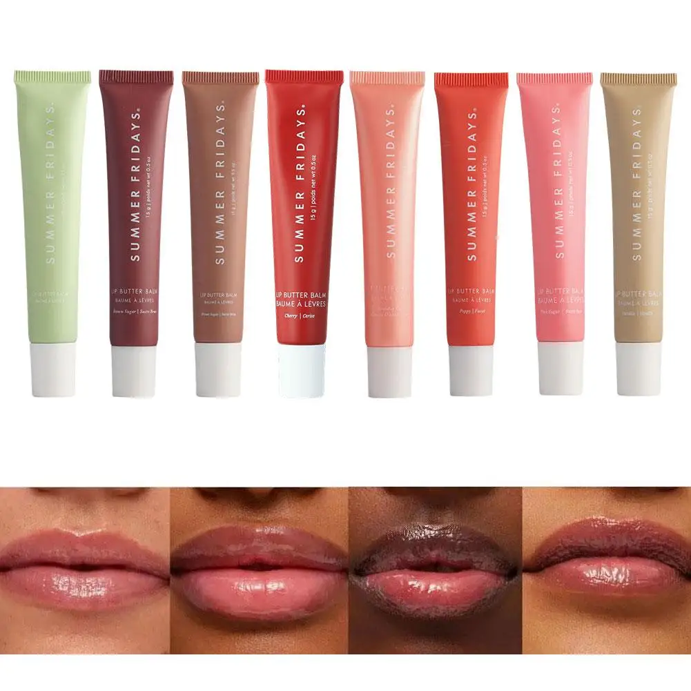 Summer Fridays Lip Balm Mini Lip Gloss Set Moisturizing Smooth Soft Lips ugar Vanilla Beige Sweet Mint Makeup Lip Care