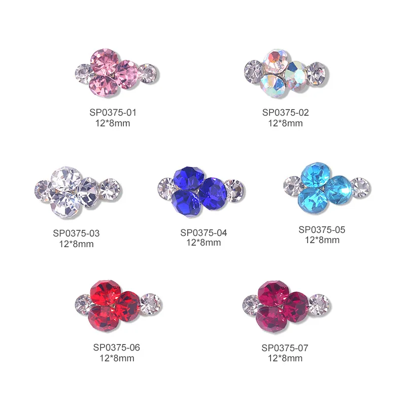 10Pcs เงาติดพลอยเพชรหลากสีแก้วอัญมณี Luxury Nail Charms สำหรับเล็บตกแต่งศิลปะการออกแบบอุปกรณ์เสริมเล็บอะไหล่