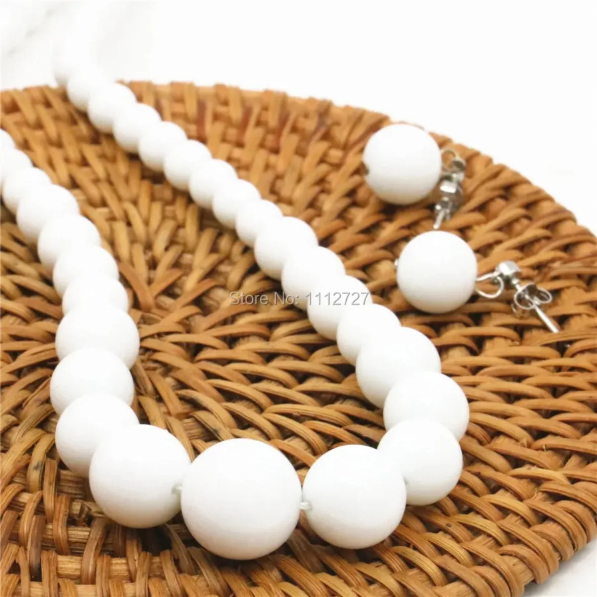 

6-14mm Accessories Crafts White Beads Women Girls Gifts Jewelry Making Stones Necklace Chain DIY Earrings Sets Fitting Female