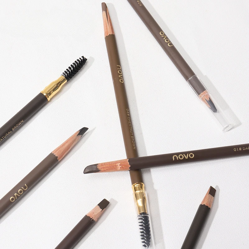 NOVO Eyebrow Pencil Natural Shaping Machete Eyebrow Pencil Three-dimensional Anti Sweat Wooden Double Headed Eyebrow Pencil