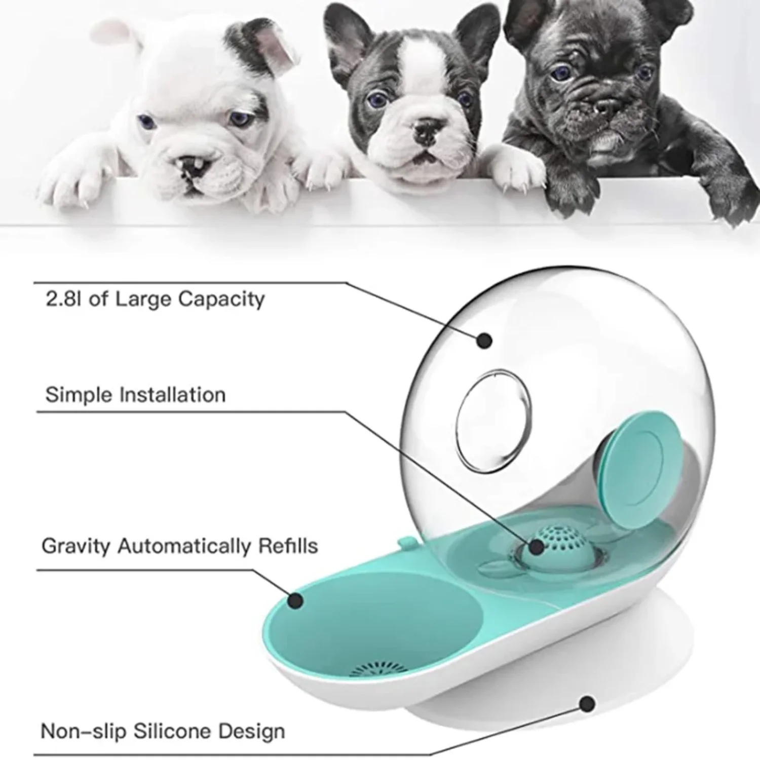 Snails Bubble Cat Water Fountain Automatic Pet Water Dispenser for Cats Dogs Large Capacity Cat Drinking Bowls Pet Supplies