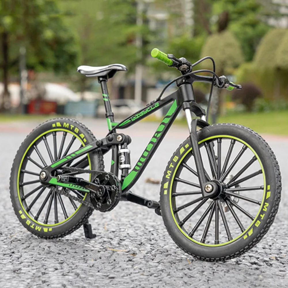 Biciclette in scala 1:8 Modelli di giocattoli Auto Sedile ammortizzante Ruota di rotazione Mountain Bike Veicoli in miniatura per ragazzi Regali di compleanno