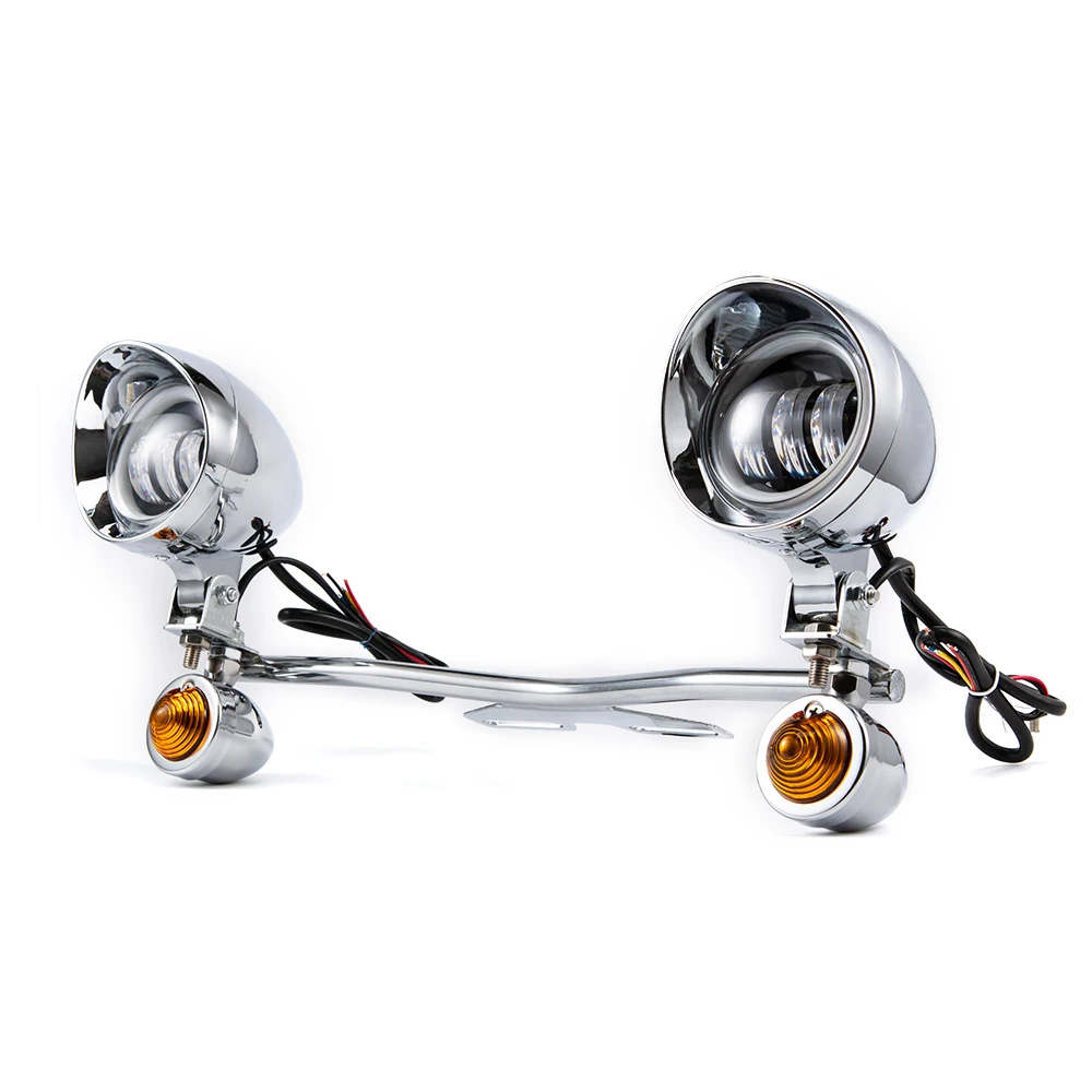 

Motorcycle Driving Passing Spot Fog Turn Signal Light Bar W/ Bracket For Harley For Honda VT Shadow Spirit Velorex Deluxe 600