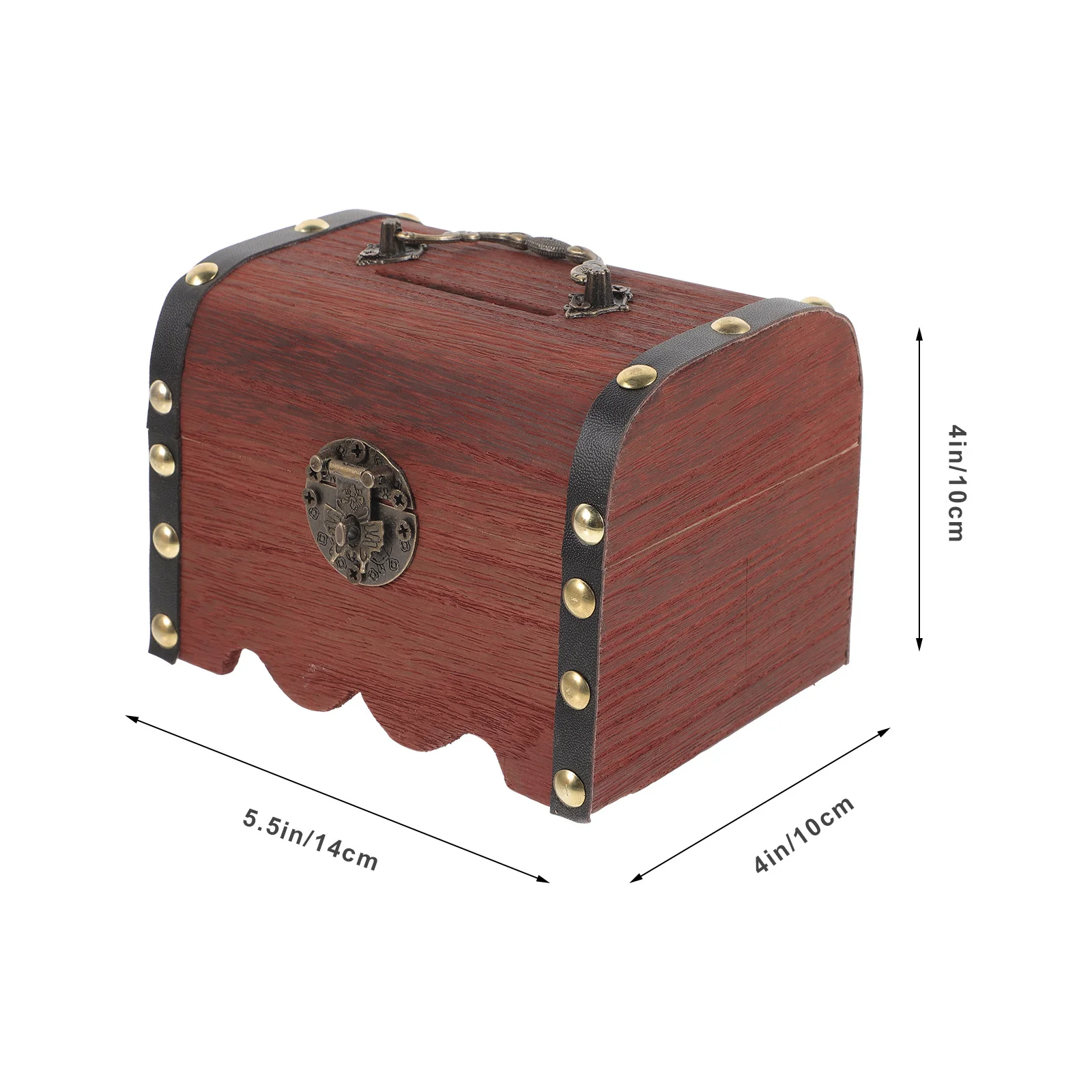 Salvadanaio in legno retrò con serratura, contenitore per tesori, barattolo per risparmiare denaro vintage, ornamento da tavolo, salvadanaio per bambini, custodia per gingilli retrò
