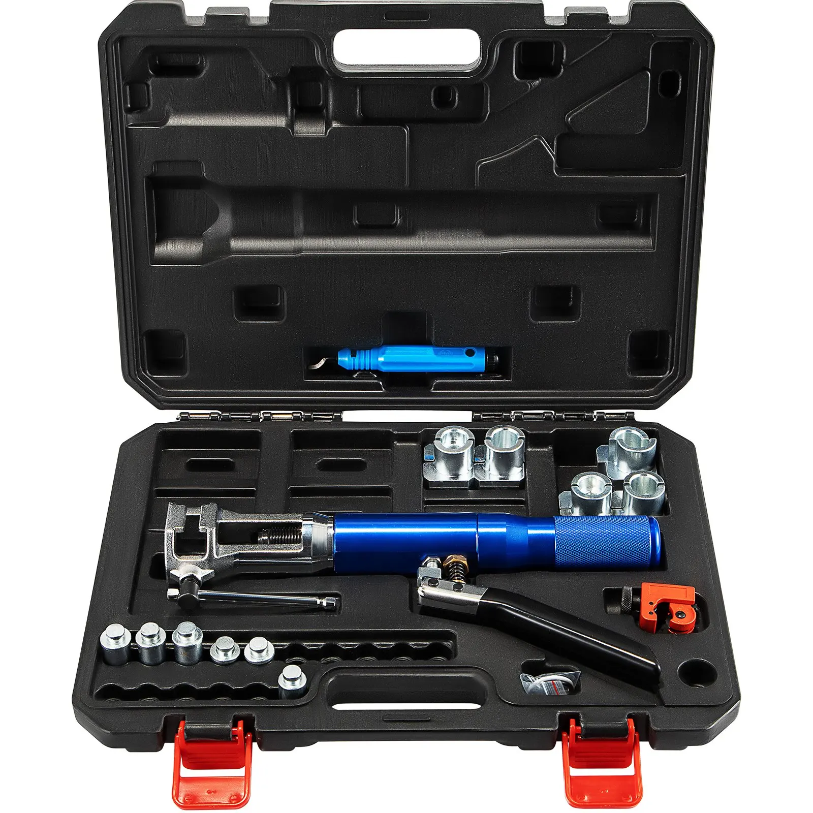 

Hydraulic Flaring Tool Kit 45° Double Flaring Tool Brake Repair Brake Flaring Tools Tube Cutter and Deburrer For Copper Lines