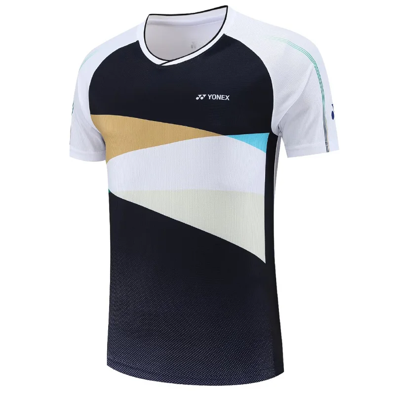 

Badminton Tennis Quick Dry Men Running T-shirt Fitness Sports Top Gym Training Shirt Breathable Jogging Casual Sportswear