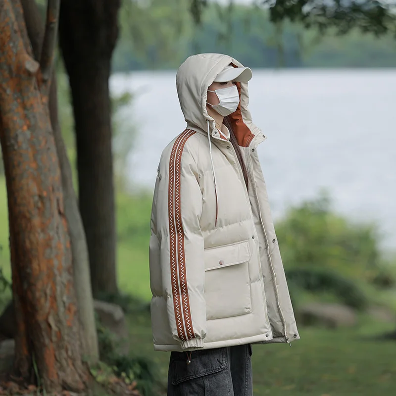 الشتاء الرجال أسفل سترة تسلق الصيد مقنعين الدافئة الرجال سترة معطف رجل عادية خفيفة الوزن معطف منتفخ تزلج الرجال الشتاء سترات