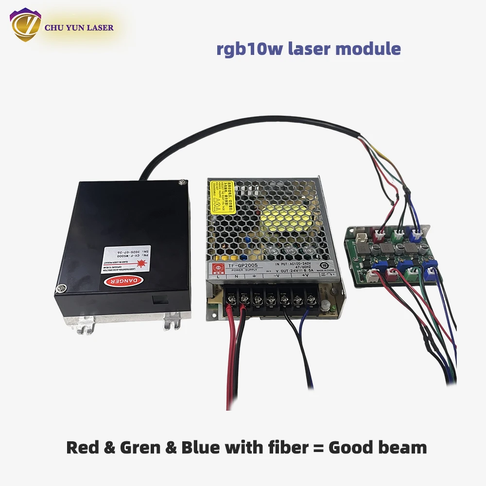 Módulo laser RGB10W com resfriamento tec para projetor de luz laser com projetor laser