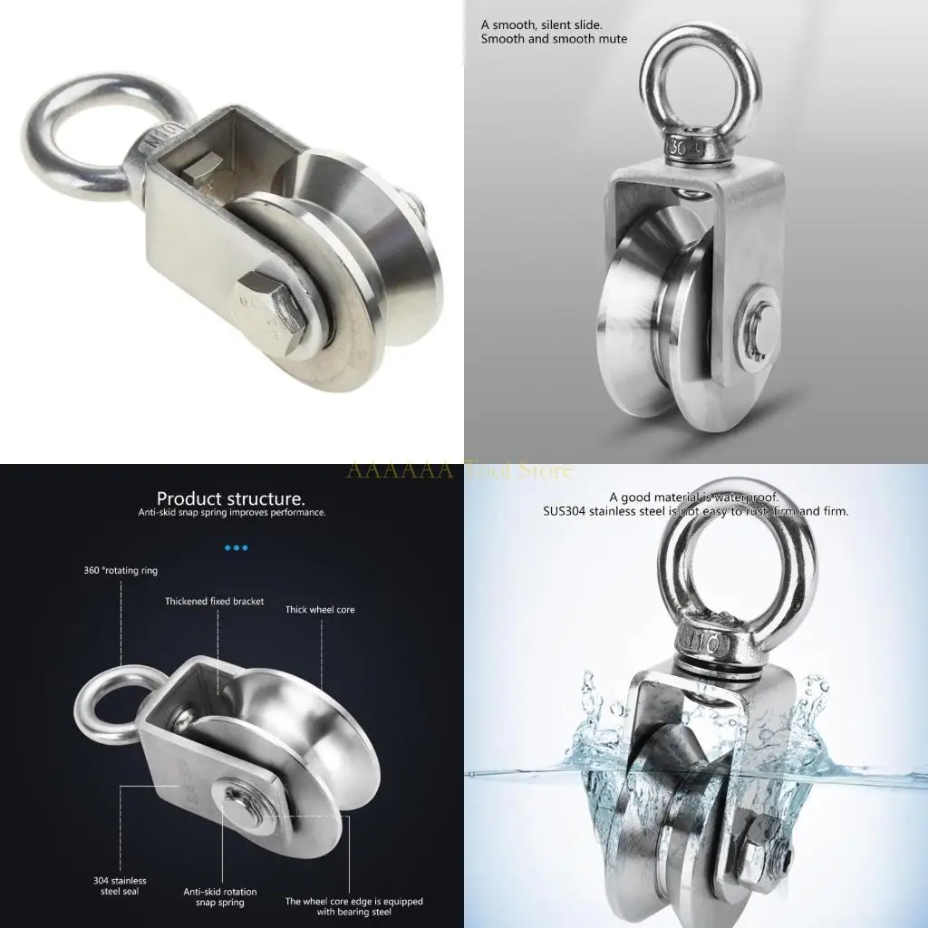 A2BE Rust-resistant Pulleys Pulley Block Durability Pulley Uses Ultra-quiet
