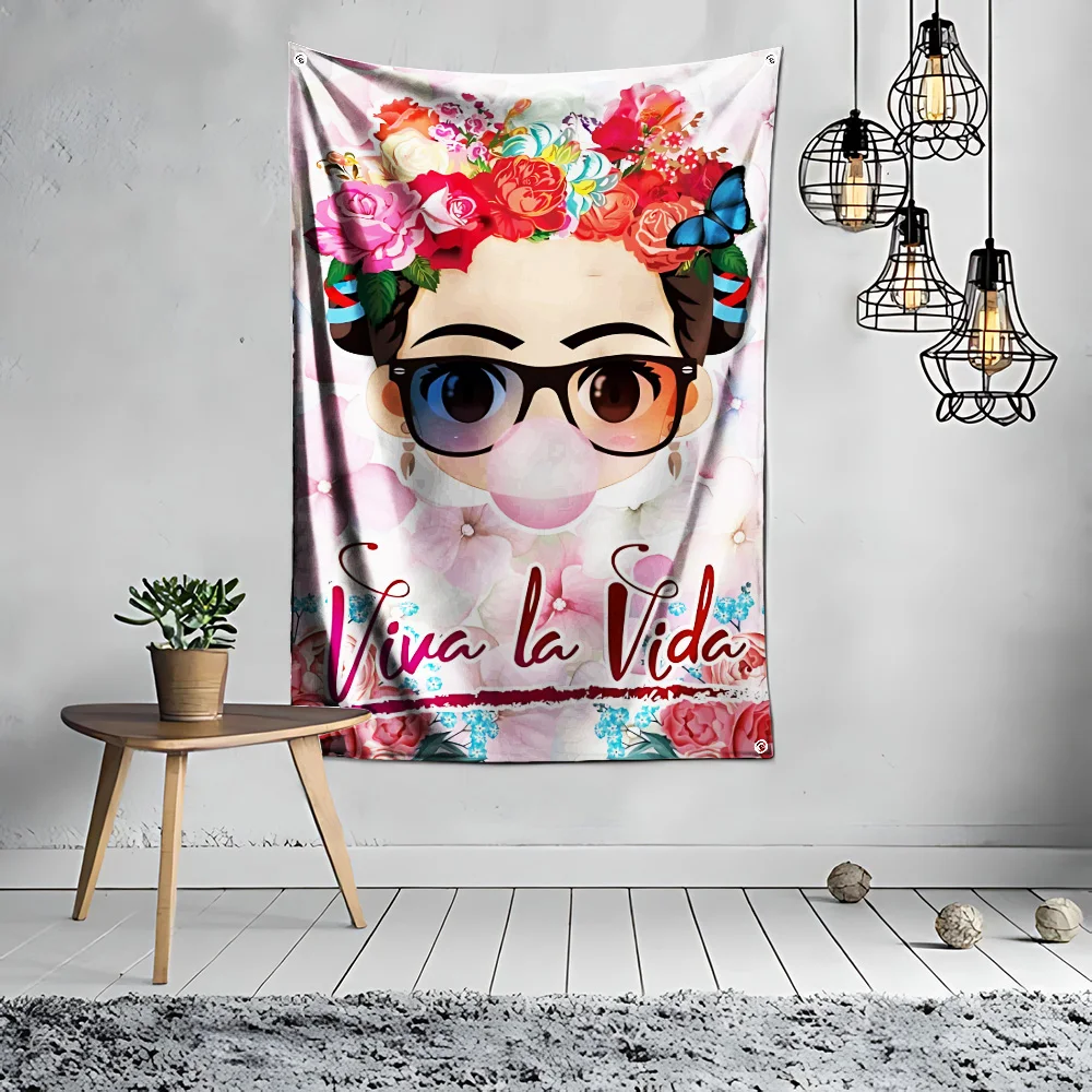 Art F-Frida K-Kahlo Flag Polyester Digital Printing Banner for Van Gogh Garage Wall Art Out Door Decoration With Brass Grommets