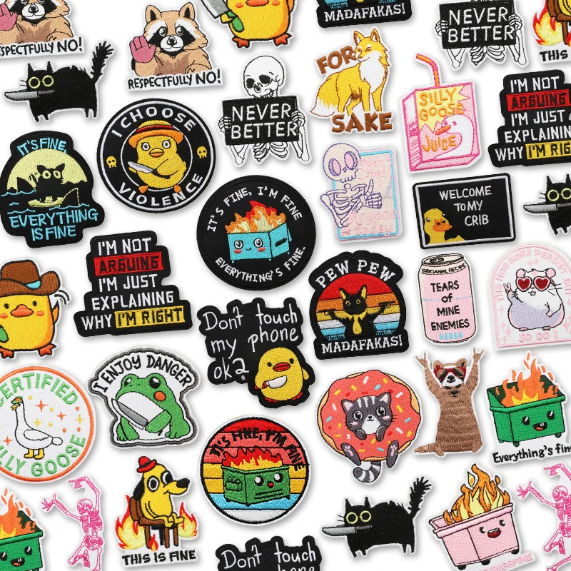 Parche bordado pato de dibujos animados para coser en ropa - imagen 4