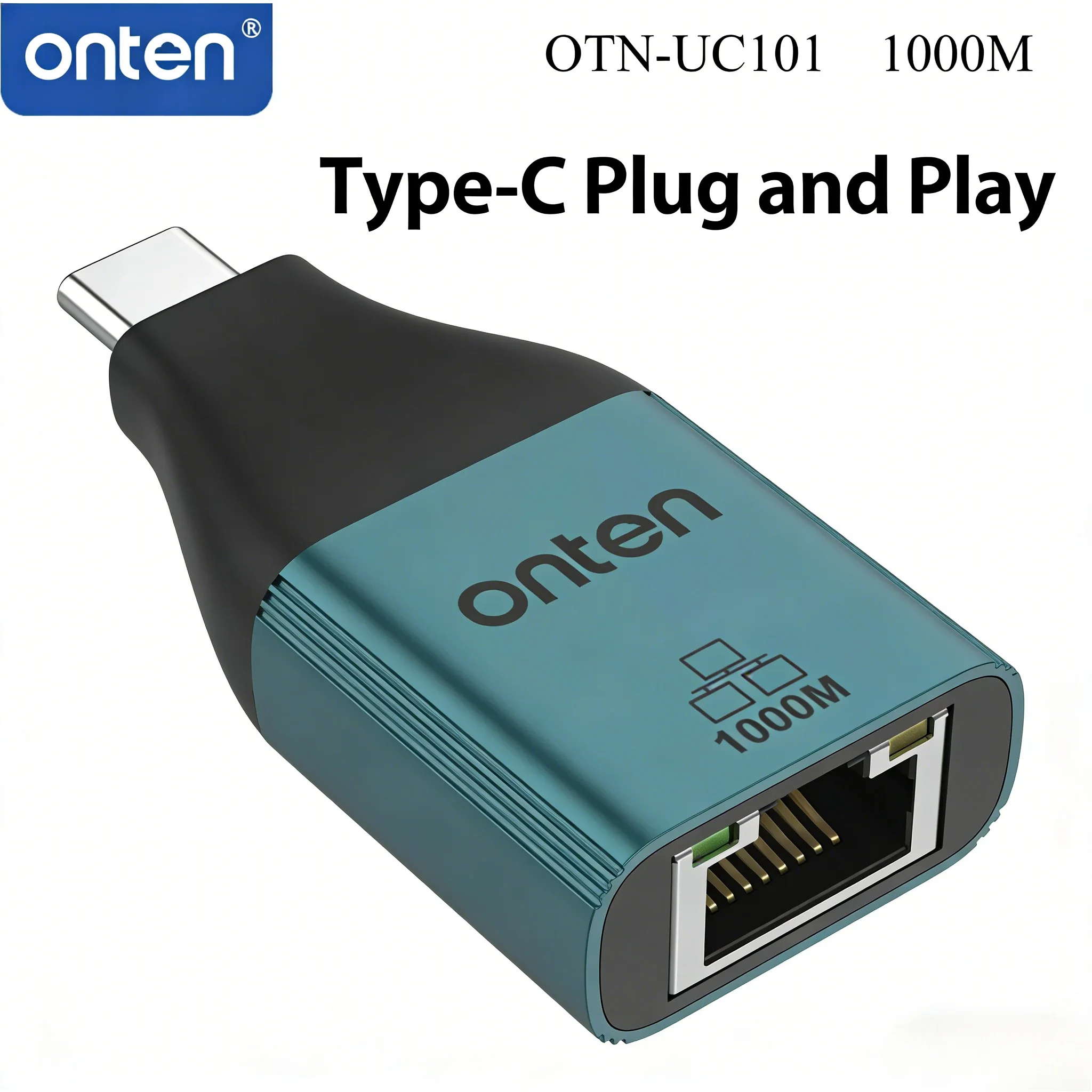 Onten 100M/1000Mbps USB C Ethernet Adapter Type C to RJ45 LAN Converter Plug and Play for MacBook Pro Air Windows