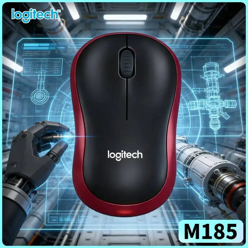 Logitech M185 Mouse-HighAccuracy 1000 DPI Optical Sensor 2.4GHz 10m Range 12-Month Battery Home Work Desktop Tool
