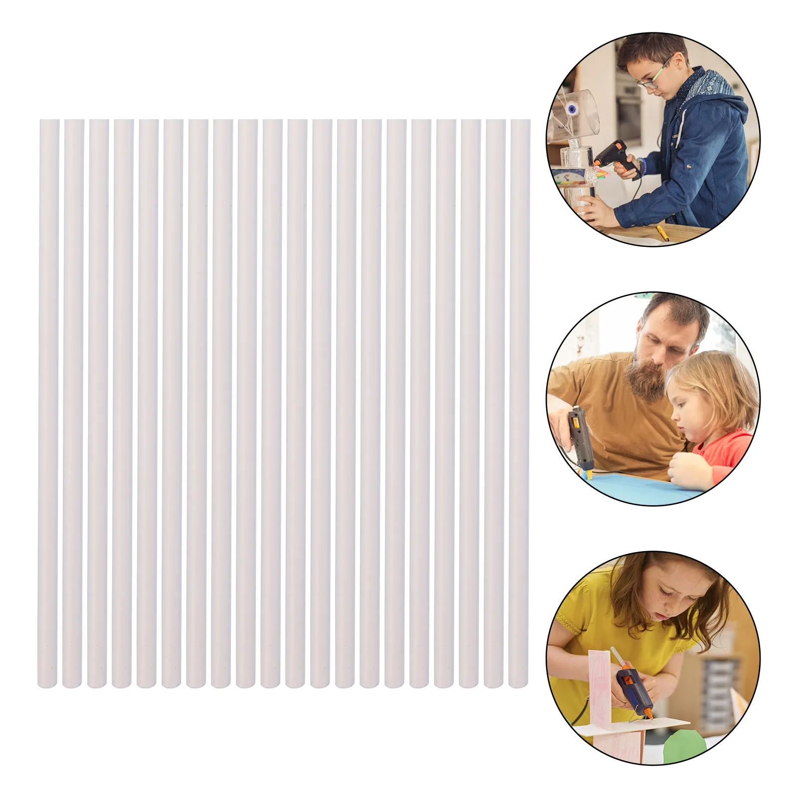 50Pcs Hot Melt Glue Sticks Transparent Strong Adhesion Quick Melting Smooth Tough Craft Glue Stick for School Art Projects