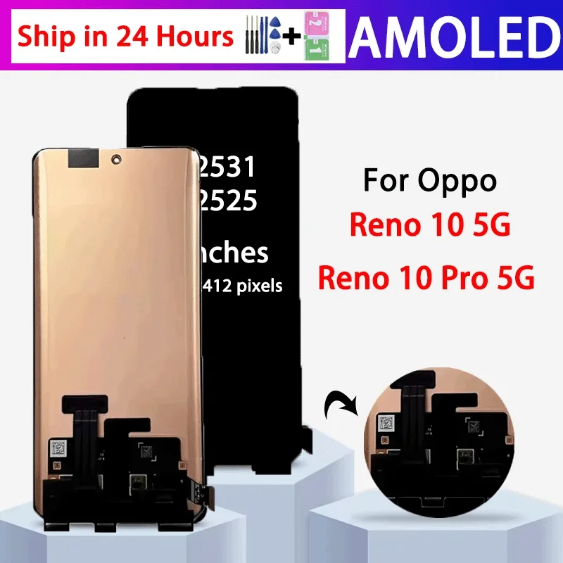 67インチ-amoled-oppo-reno-10-5g-cph2531-lcdディスプレイ-タッチスクリーンデジタイザー-reno-10-pro-10pro-5g-cph2525ディスプレイ用