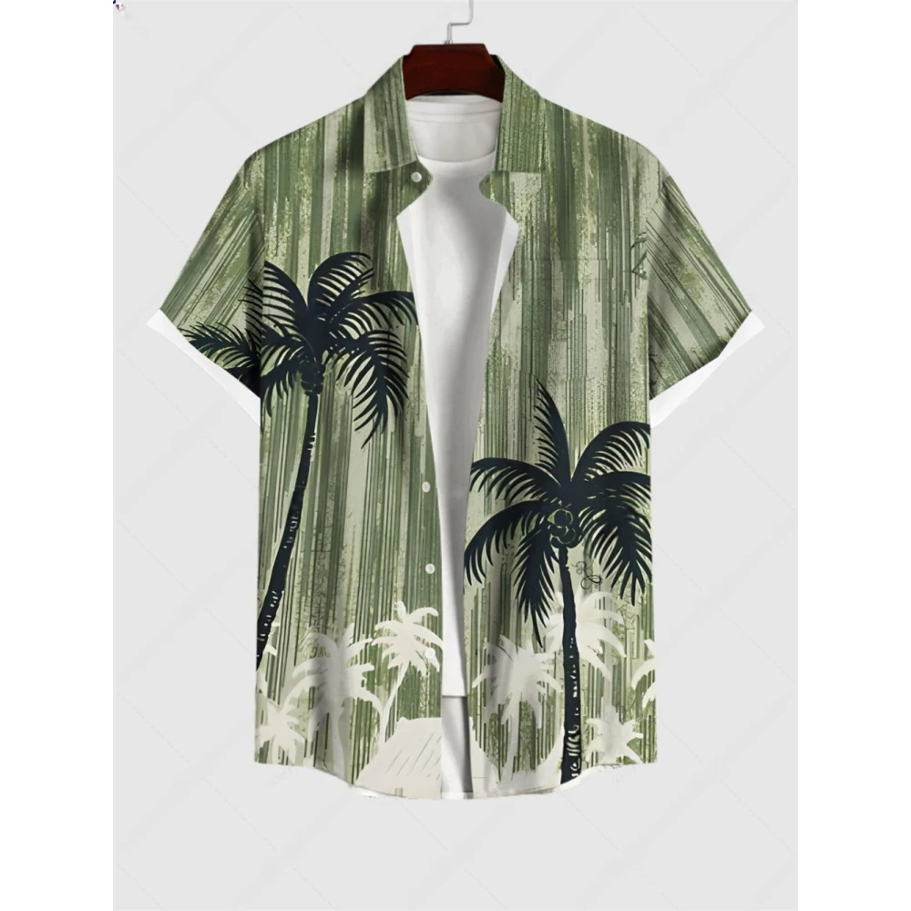 Hawaii-Hemden, botanischer Blumendruck, Sommer, Strand, Urlaub, Hemden, kurzärmeliges Hemd, Freizeithemd für Herren, kurzärmeliges T-Shirt