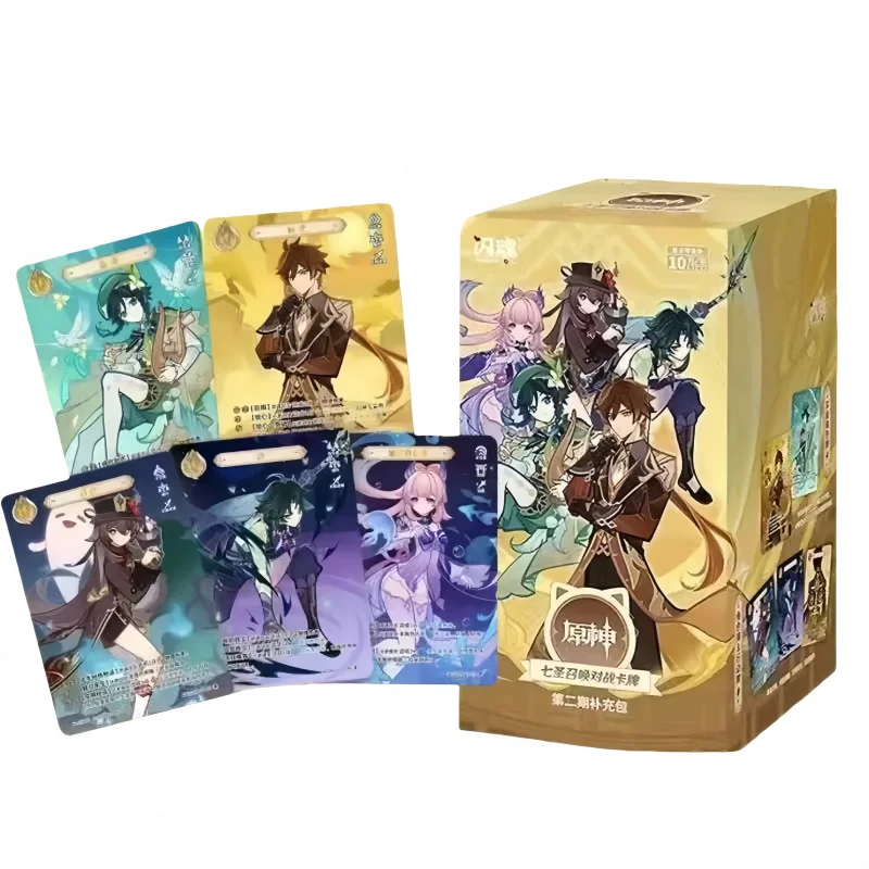

Genshin Impact Seven Saints Summoning Battle Phase 2 Supplementary Package Cards Anime Game Character Venti Walnut Zhongli Card