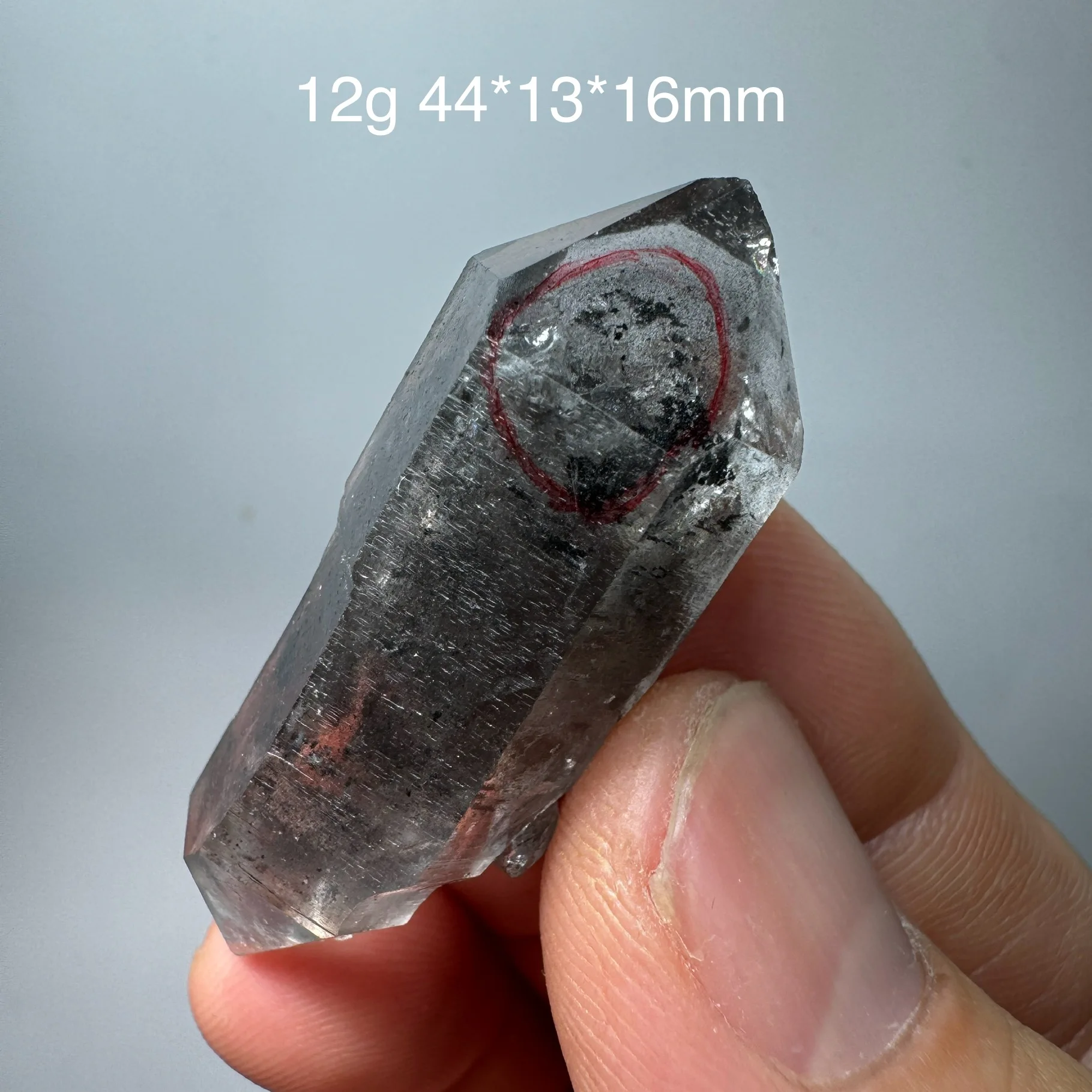 12g Natural Herkimer Diamond Mineral Raw Stone Water Flowing Graphite Healing Quartz video for details