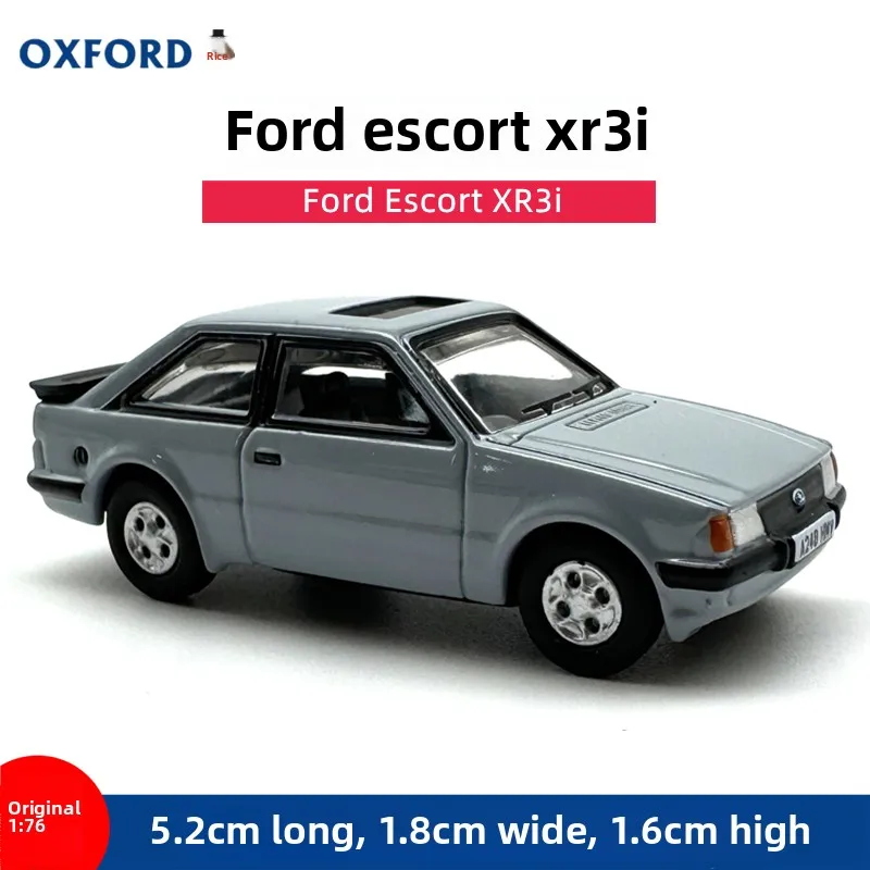 Diecast OXFORD 1:76 Scale Ford Tiehang XR3i Two-door Alloy Car Model Collectible Toy Gift Souvenir Display Ornament