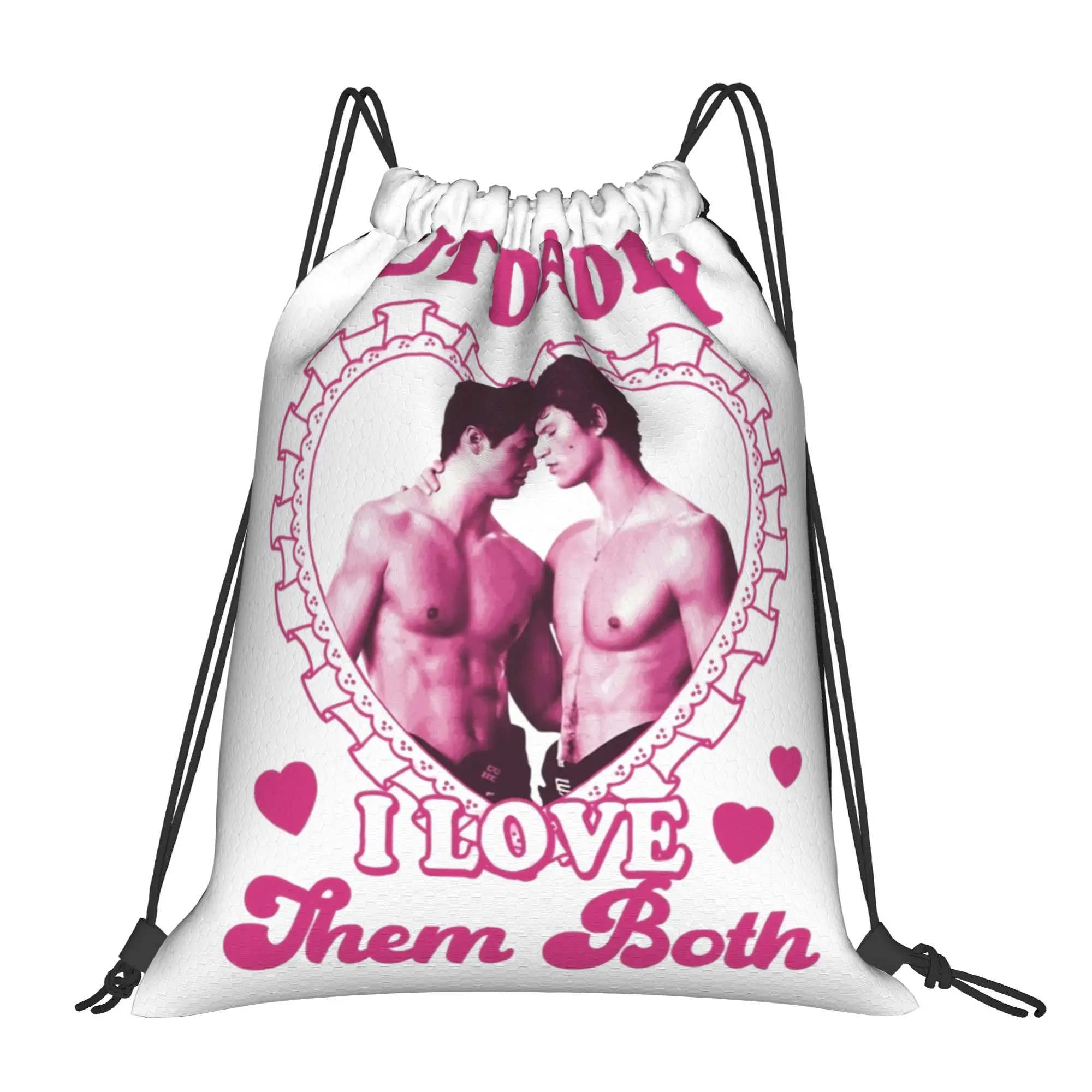 

Heated Rivalry But Daddy I Love Them Both Shane Ilya Drawstring Backpack Sports Gym Bag Water Resistant String Sackpack Cycling