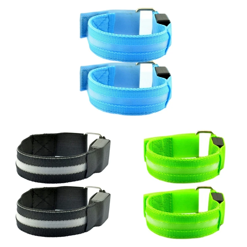 New-2Pcs Night Running Arm Line LED Outdoor Sports USB Rechargeable Wristband Safety Leg Warning Wristband