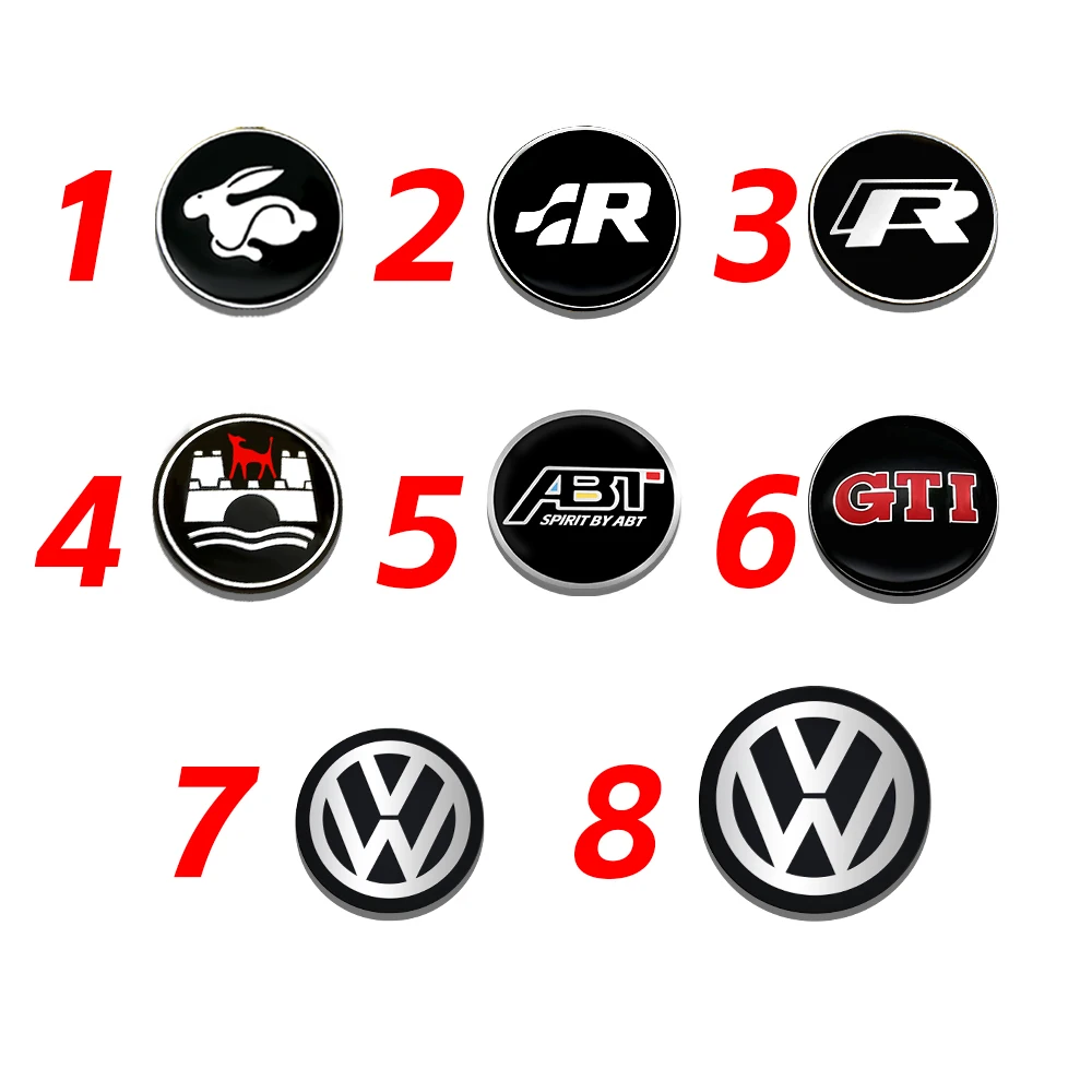 45MM 50MM Car Steering Wheel Sticker Decoration Cover For Volkswagen VW R GTI ABT Golf Polo Tiguan Passat Touran Sharan 4 Motion