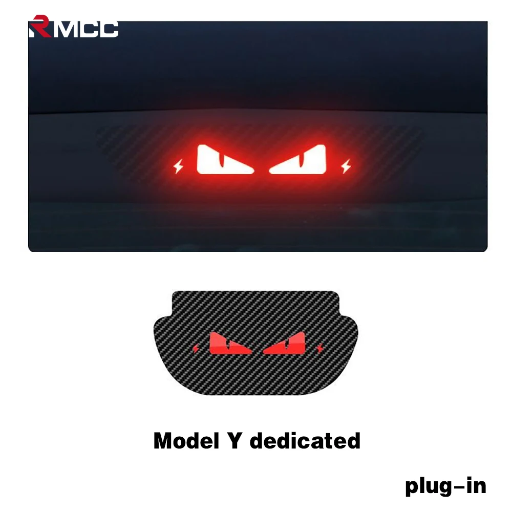 1 pz adesivi per Auto Top fanale posteriore emblema adesivi Tesla Auto High Mounted Brake Light Projection Board Decal per Tesla Model Y 3