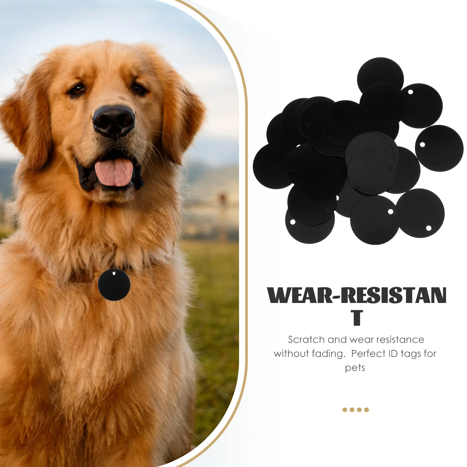 

25 Pcs Aluminum Alloy Hanging Tags Blank Pet ID Labels Black Round Durable AntiRust DIY Dog Pendant Accessories