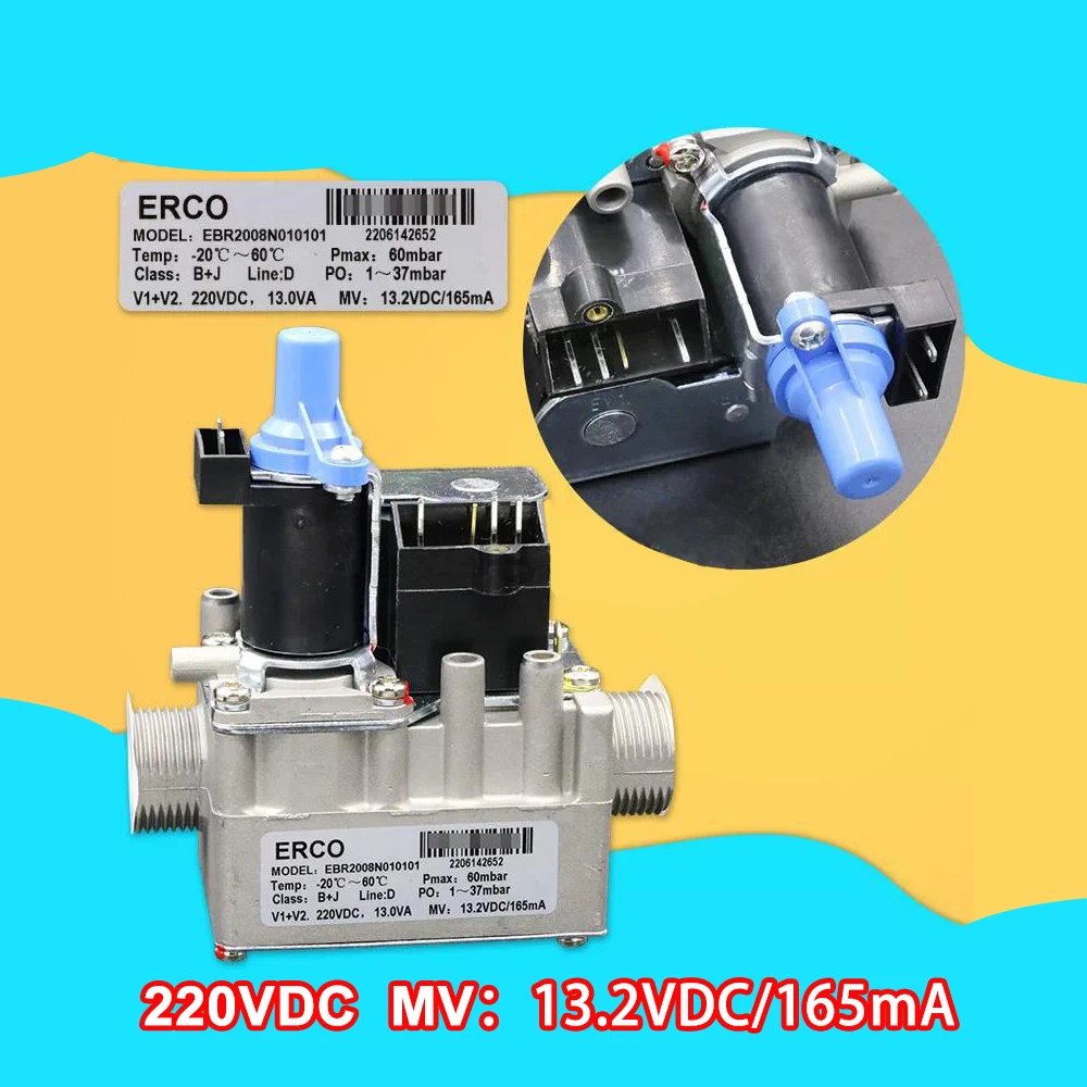 Wall Mounted Boiler Gas Proportional Valve DC 220V MV: 13.2VDC/165mA Universal EBR2008N Gas Valve Wall Mounted Boiler Parts