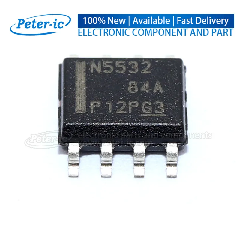 (5pcs)NE5532DR SOIC-8 1.25V~40V 3V~40V 200nA Dual 10MHz SOIC-8 Operational Amplifier Available Peter-ic