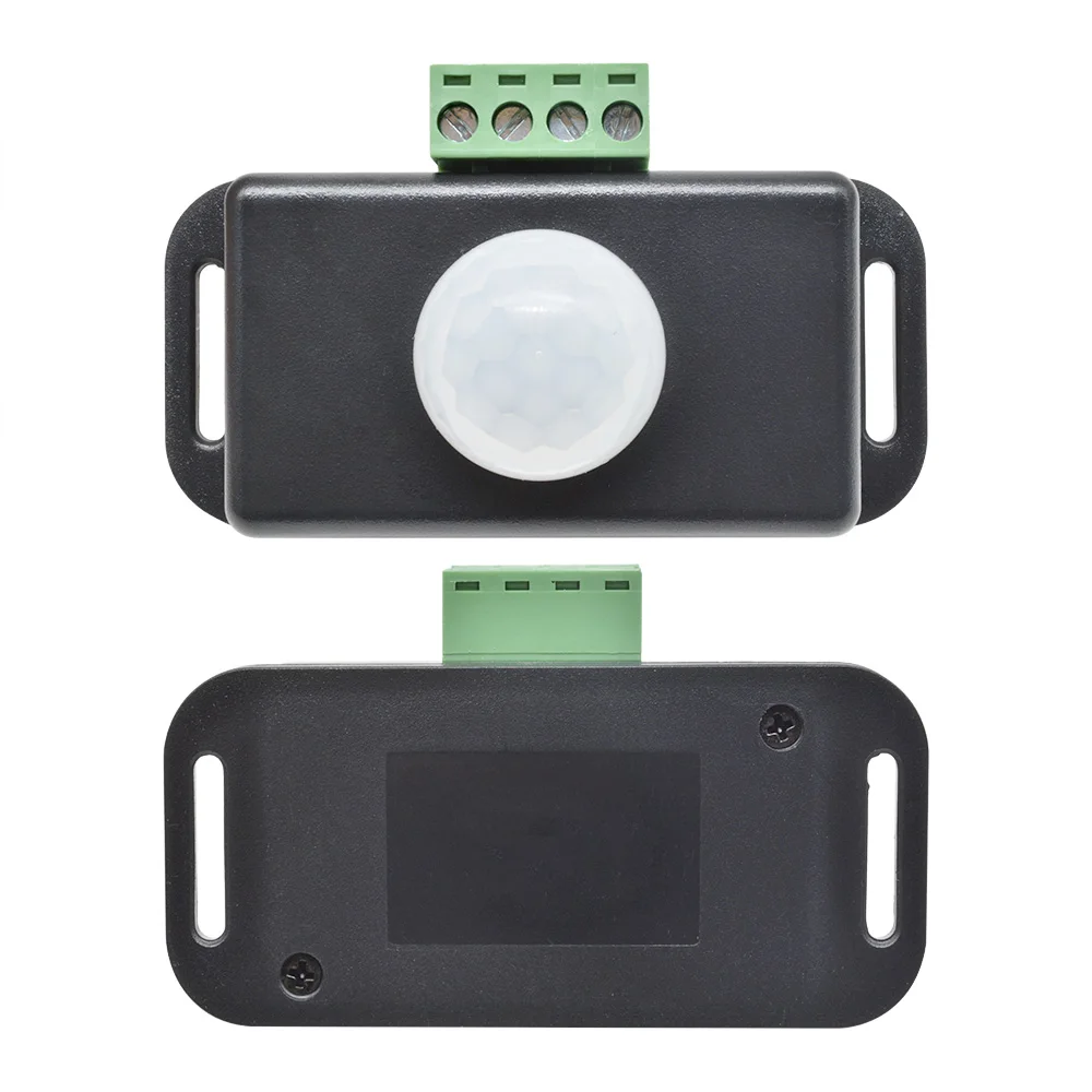 Sensor de movimiento infrarrojo PIR ajustable, cc 12V ~ 24V PIR, Detector de movimiento del cuerpo humano, interruptor para tiras LED, lámpara de iluminación