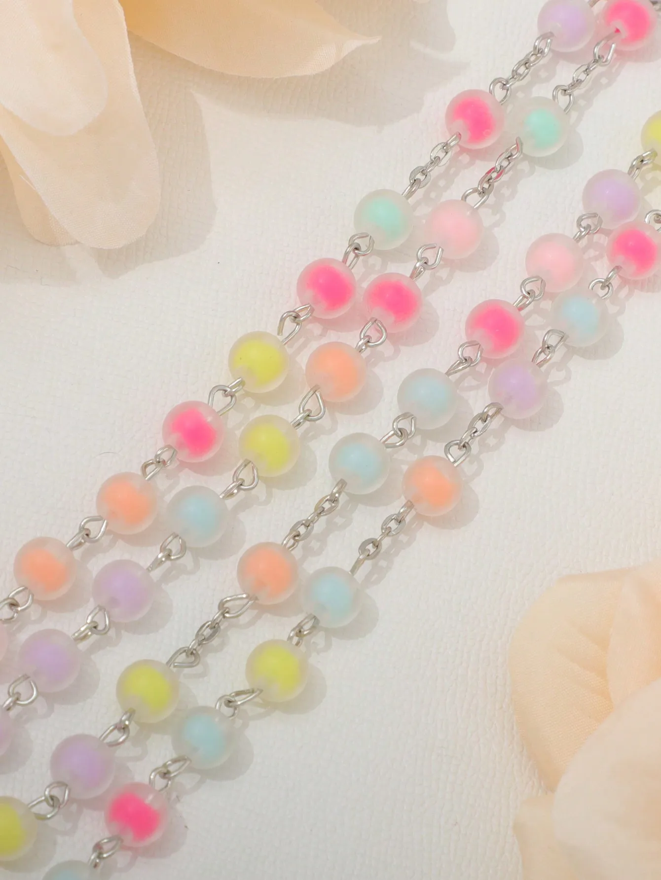 1 قطعة الحلوى متجمد الخرز يدوية الصليب قلادة الوردية المعمودية هدية مريم العذراء يسوع الصليب قلادة #3